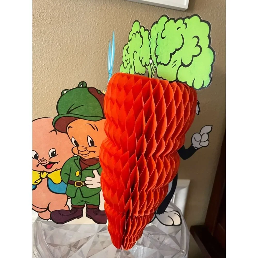 1977 Looney Tunes Carrot Honeycomb Table Centerpiece Bugs Yosemite Porky Sylvest